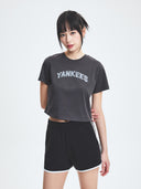 Women's Denimlike Lettering Big Lux Crop T-shirt