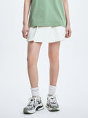 Women's Basic Pleated Cargo Denim Skirt
