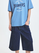 Basic Small Logo Carpenter Bermuda Denim Shorts