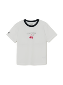 Women's Summer Fruits Lifestyle Slim Semi Crop Ringer T-shirts