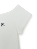 Women's Basic Small Logo Off Shoulder T-shirt