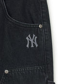 Men's Basic Small Logo Carpenter Semi Wide Denim Pants