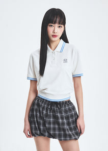 Women's Basic Crop Polo T-shirt