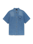 Varsity Logo Short Sleeve Denim Shirts
