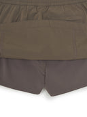 Women's Gorpcore Glossy Shirring Mini Skirt