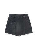 Women's Basic Small Logo Cargo Denim Wrap Skirt