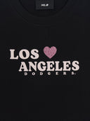 Women's Leopard Heart Lettering Slim Semi Crop T-Shirts