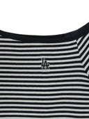 Women's Varsity Stripe Off Shoulder Slim Semi Crop T-Shirts