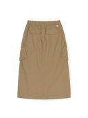 Varsity Vintage Cotton Slit Cargo Long Skirt