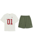 Sportive Varsity Number Artwork T-shirt Set