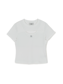 Women's Cut Out Detail Slim Semi Crop T-Shirts