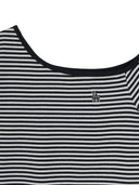 Women's Varsity Stripe Off Shoulder Slim Semi Crop T-Shirts