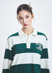 Varsity Stripe Long Sleeves Polo T-shirt