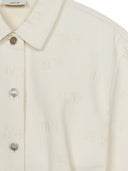 Women's Classic Random Monogram Jacquard Short Sleeve Denim Dress