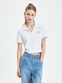 Women's Heart Slim Crop Polo T-shirt