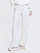 Women's Basic Lace Ruffle Semi Wide Pants