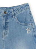 Women's Basic Destroyed Wide Denim Pants