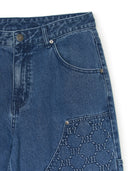 Men's Dia Monogram Embo Patched Semi Wide Carpenter Denim Pants