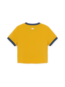Women's Sportive Cursive Ringer Crop T-shirts