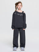 Street Girl's Lettering Layered Sweatshirt Set