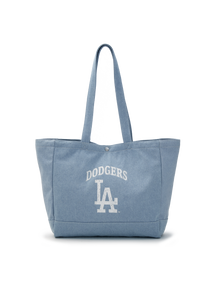 Vintage Lettering Denim Shopper Bag