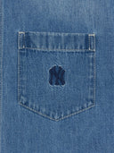 Varsity Logo Short Sleeve Denim Shirts