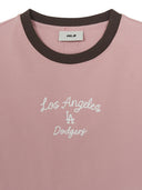 Women's Sportive Cursive Ringer Crop T-shirts