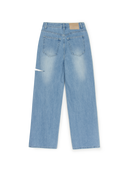 Women's Basic Destroyed Wide Denim Pants