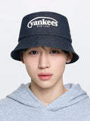 Vintage Denim Curve Logo Bucket Hat