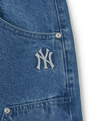 Men's Basic Small Logo Carpenter Semi Wide Denim Pants