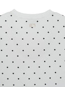 Women's Dots Pattern Lettering Slim Semi Crop T-shirts