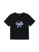 Women's Bow Tie Graphic Slim Semi Crop T-Shirts
