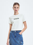 Women's Varsity Washing Vintage Crop T-shirt