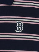 Women's Varsity Stripe Crop Polo T-shirt