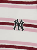 Women's Varsity Stripe Half-zip Crop Short Sleeve Knit Pullover