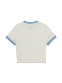 Women's Sportive Lettering Slim Crop Ringer T-shirts