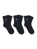 SMALL LOGO EMBROIDERY SOCKS 3PAIRS SET