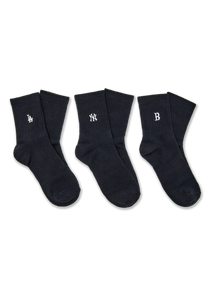 SMALL LOGO EMBROIDERY SOCKS 3PAIRS SET