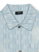 Classic Monogram Sprayed Short Sleeve Denim Shirts