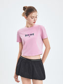 Women's Varsity Washing Vintage Crop T-shirt