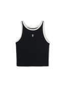 Women's Basic Ringer Crop Sleeveless T-shirt