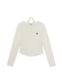 Women's Basic Henley Neck Layered Slim Semi Crop Long Sleeve T-shirts