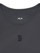 Women Basic Small Logo Ribbed Crop Top