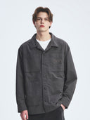 Varsity Vintage Cursive Long Sleeve Work Shirt
