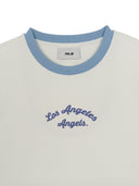 Women's Sportive Lettering Slim Crop Ringer T-shirts