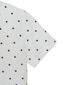 Women's Dots Pattern Lettering Slim Semi Crop T-shirts