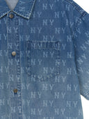 Classic Monogram Gradation Printed Short Sleeve Denim Shirts