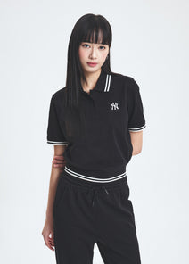 Women's Basic Crop Polo T-shirt