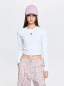Women's Basic Slim Ribbed Crop Long Sleeve T-shirts