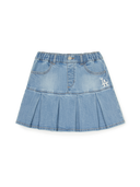 Pleated Denim Skirt